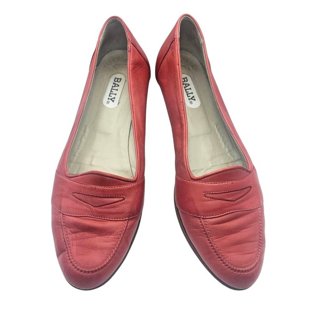 Bally Pink Leather Slip-On Loafer Flats Size 9.5 Made in Italy